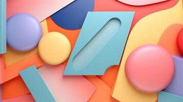 AI generated Pastel Collage of Shapes Background photo