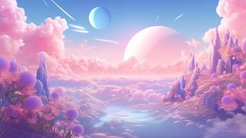 AI generated Pastel Dreamy Background photo