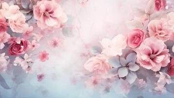 AI generated Pastel Floral Background photo