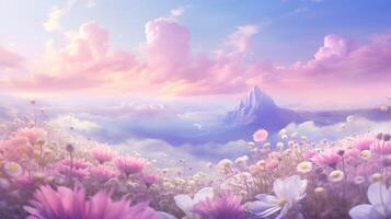 AI generated Pastel Dreamy Background photo