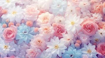 AI generated Pastel Floral Background photo