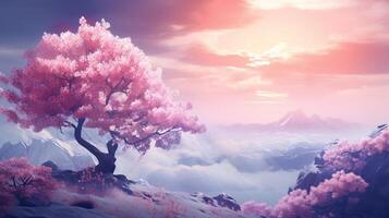 AI generated Pastel Nature Background photo