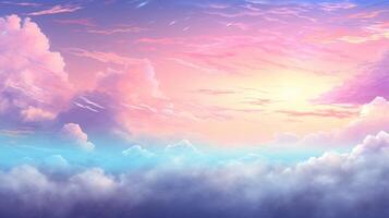 AI generated Pastel Painted Sky Background photo