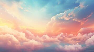 AI generated Pastel Painted Sky Background photo