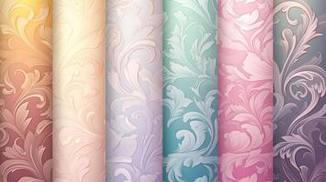 AI generated Pastel Vintage Patterns Background photo