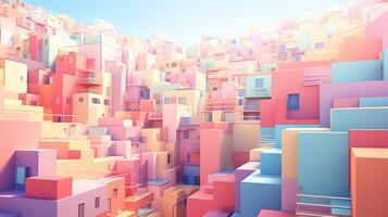 AI generated Pastel Urban Patterns Background photo