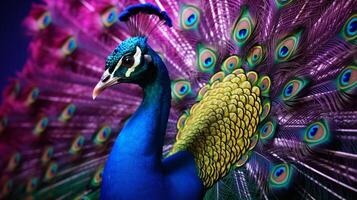 AI generated a peacock is displaying its feathers photo