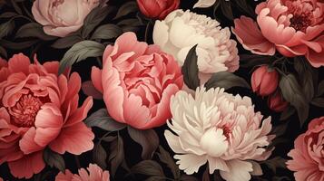 AI generated Peony Floral Background photo
