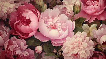 AI generated Peony Floral Background photo