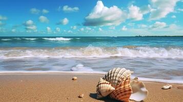 AI generated Perfect for seashell themed and beach discover photo