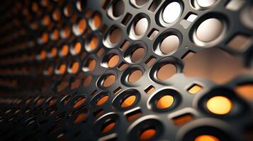 AI generated Perforated Metal with Round Holes Background photo