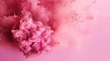 AI generated Pink color powder splash background photo