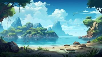 AI generated Pixel Art Game Backgrounds game background photo