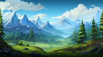 AI generated Pixel Art Game Backgrounds game background photo