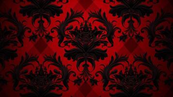 AI generated Plaid Damask Pattern Background photo