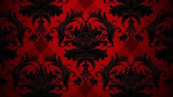 AI generated Plaid Damask Pattern Background photo