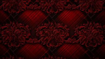 AI generated Plaid Damask Pattern Background photo
