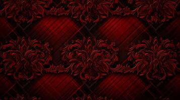 AI generated Plaid Damask Pattern Background photo