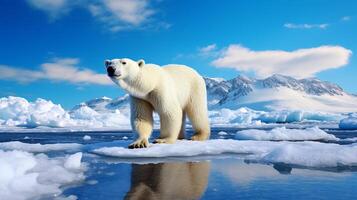 AI generated Polar Arctic Wildlife Background photo