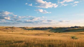 AI generated Prairie Grasslands Landscape Background photo