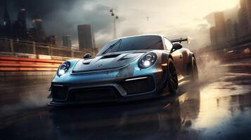 AI generated Racing game background photo