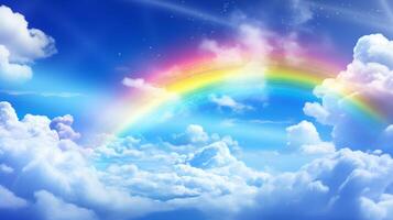ai generado arco iris en el cielo antecedentes foto