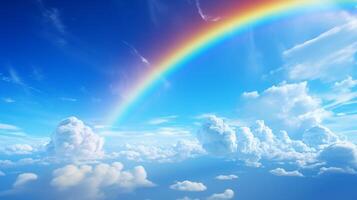 AI generated Rainbow in the Sky Background photo