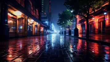 AI generated Rainy Night Background photo