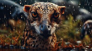 AI generated Rainy Wildlife and Nature Patterns background photo