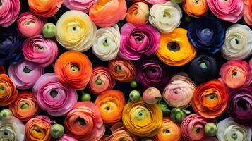 AI generated Ranunculus Floral Background photo