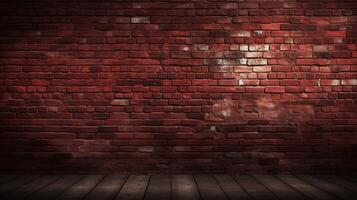 AI generated Red Brick Background photo