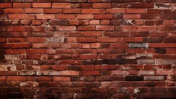 AI generated Red Brick Background photo