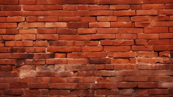 AI generated Red Brick Background photo