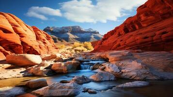 AI generated Red Rock Canyon Nature Background photo