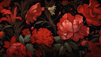 AI generated Renaissance Floral Background photo