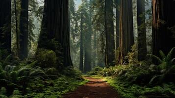 AI generated Redwood Background photo