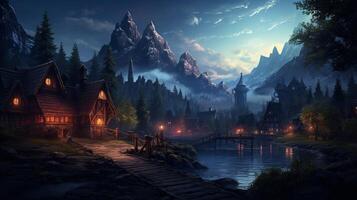 AI generated Role Playing RPG game background photo