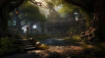 AI generated Role Playing RPG game background photo