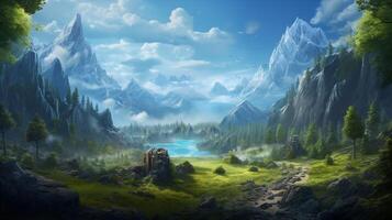 AI generated Role Playing RPG game background photo