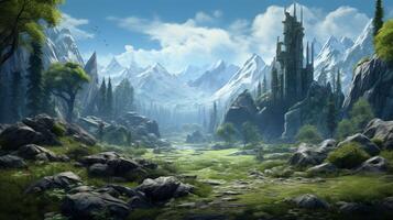 AI generated Role Playing RPG game background photo