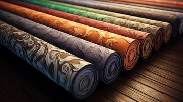 AI generated Rolled Paper Scroll Background photo