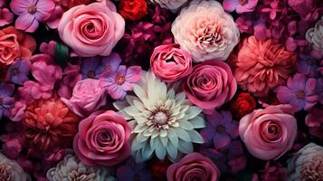 AI generated Romantic Floral Background photo