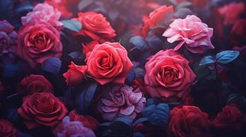 AI generated Romantic Floral Background photo