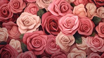 ai generado Rosa floral antecedentes foto
