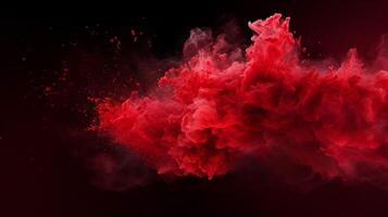 AI generated Ruby color powder splash background photo