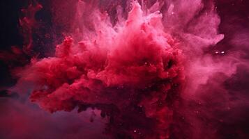 AI generated Ruby color powder splash background photo