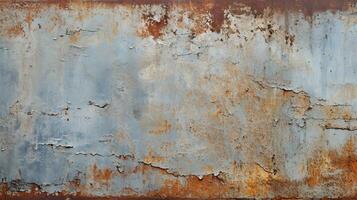 AI generated Rusty Metal with Peeling Paint Background photo