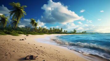 AI generated Sandy Beach Background photo