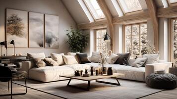 AI generated Scandinavian Interiors background photo