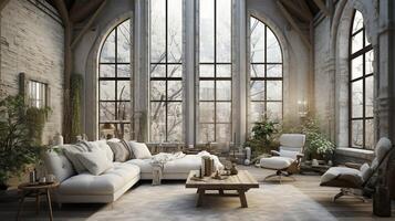 AI generated Scandinavian Interiors background photo